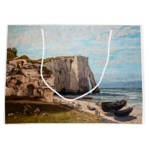 Sacola Para Presentes Grande Gustave Courbet - Cliff no Etretat após a tempesta