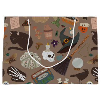 Sacola Para Presentes Grande Halloween Cottagecore