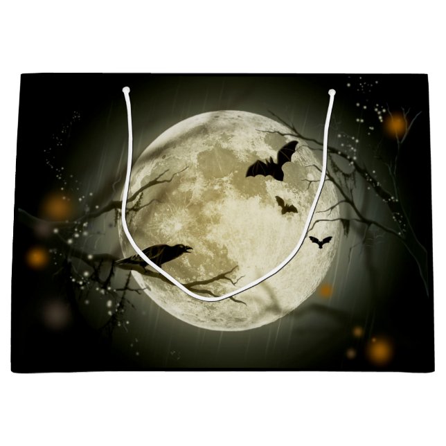 Sacola Para Presentes Grande Halloween Full Moon (Frente)