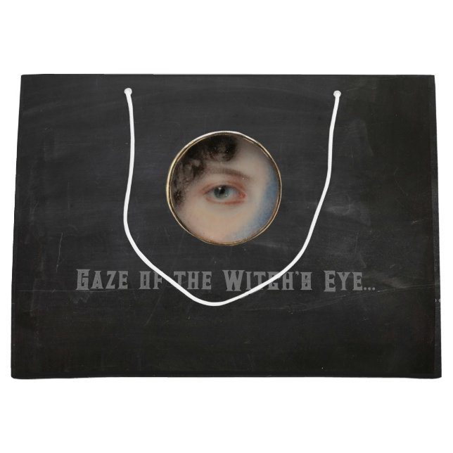 Sacola Para Presentes Grande Halloween Macabre Creepy Witch Eye (Frente)