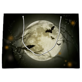 Sacola Para Presentes Grande Halloween Moon Spooky Crows