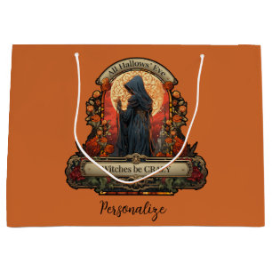 Sacola Para Presentes Grande Halloween Scary Wity Engraçado Citação Personaliza