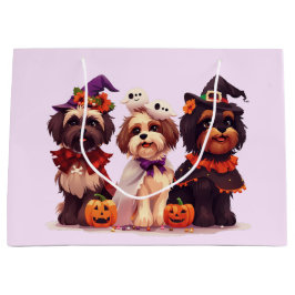 Sacola Para Presentes Grande Halloween Shih Tzu Dogs