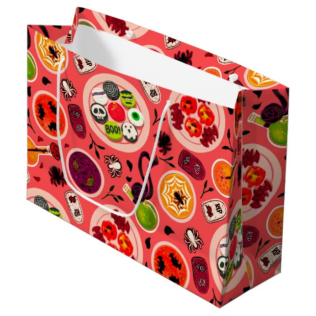 Sacola Para Presentes Grande Halloween Tea Party Gift Bag (Frente inclinada)