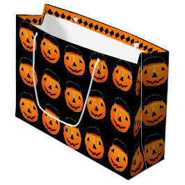 Sacola Para Presentes Grande Halloween Trick or Treat Pumpkins