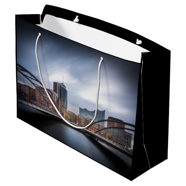 Sacola Para Presentes Grande Hamburgo Alemanha (Verso inclinado)