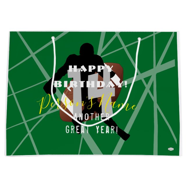 Sacola Para Presentes Grande HAMbyWG da Bag do Tema FOTBALL (Frente)