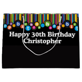 Sacola Para Presentes Grande Hanging Dots Birthday Custom Gift Bag