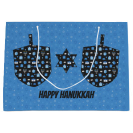 Sacola Para Presentes Grande Hanukkah Dreidel Cutout