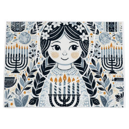 Sacola Para Presentes Grande Hanukkah Sameach Celebration Gift Bag: Desembrulhe