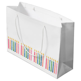 Sacola Para Presentes Grande Happy Birthday Candles Artisan Celebration