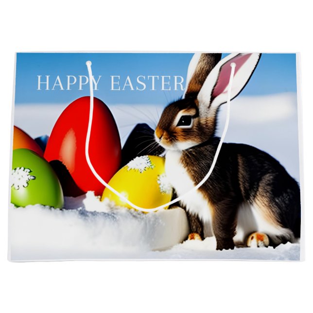 Sacola Para Presentes Grande Happy Bunny (Frente)