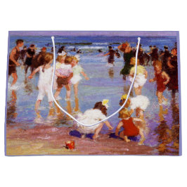 Sacola Para Presentes Grande Happy Days at Beach (por E.H. Potthast)