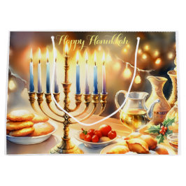 Sacola Para Presentes Grande Happy Hanukkah