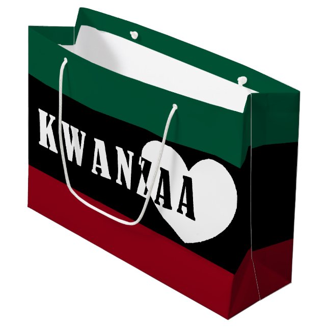 Sacola Para Presentes Grande Happy Kwanzaa (Frente inclinada)