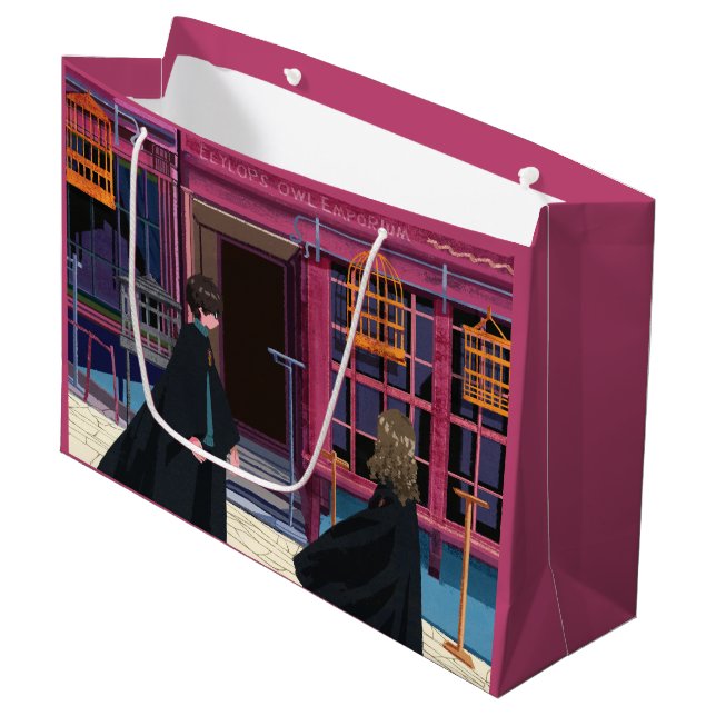 Sacola Para Presentes Grande HARRY POTTER™ & Hermione na Eeylops Owl Emporium (Frente inclinada)