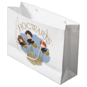 Sacola Para Presentes Grande HARRY POTTER™, Hermione & Ron sobrevoam HOGWARTS™