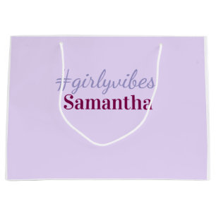 Sacola Para Presentes Grande hashtag girlyvibes roxo claro rosa vibrações femin
