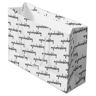 Sacola Para Presentes Grande Hashtag Personalizada Na moda minimalista modern