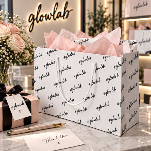 Sacola Para Presentes Grande Hashtag Personalizado Estilo Minimalista Moderno