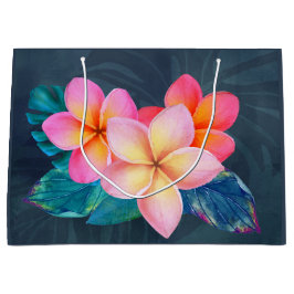 Sacola Para Presentes Grande Hawaiian Sunrise Plumeria Large Gift Bag