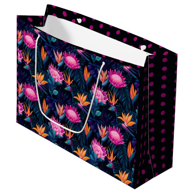 Sacola Para Presentes Grande Hawaiian Sunset Glow: Protea Gift Bag (Frente inclinada)