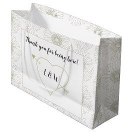 Sacola Para Presentes Grande Heart n Daisy Wedding Guest Bag