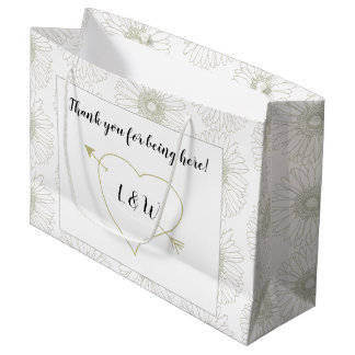 Sacola Para Presentes Grande Heart n Daisy Wedding Guest Bag