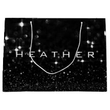 Heather Black White White Glitter Favor Gift Spark