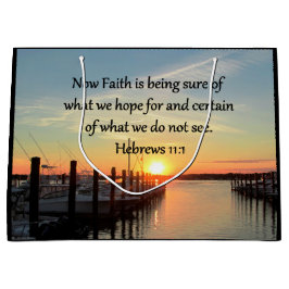SACOLA PARA PRESENTES GRANDE HEBREWS 11:11 SUNSET DESIGN
