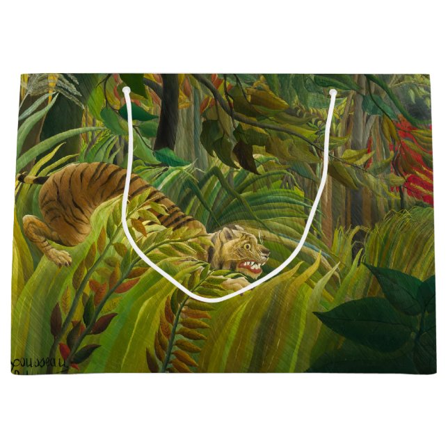 Sacola Para Presentes Grande Henri Rousseau - Surpreendido! (Frente)