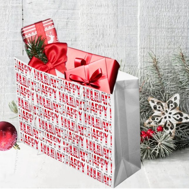 Sacola Para Presentes Grande HH Contra a Neve (This cheerful, looking gift bag design, is uplifting, and gets you ready for the holidays!)