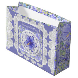 Sacola Para Presentes Grande Hibiscus & lace BLUE