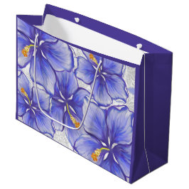 Sacola Para Presentes Grande Hibiscus & lace BLUE