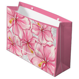Sacola Para Presentes Grande Hibiscus & Lace PINK