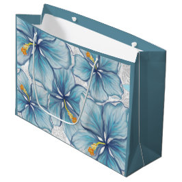 Sacola Para Presentes Grande Hibiscus & lace TURQUOISE