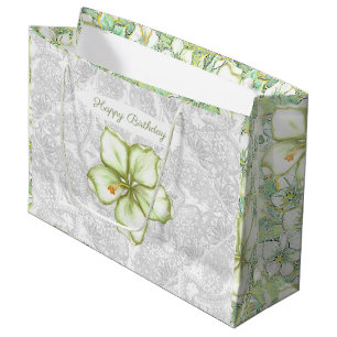 Sacola Para Presentes Grande Hibiscus & lace WHITE