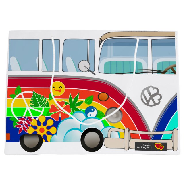 Sacola Para Presentes Grande hippie T1 (Frente)