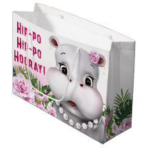 Hippo Pink Floral Girl Birday