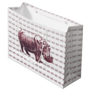 Sacola Para Presentes Grande Hippopotamus