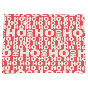 Sacola Para Presentes Grande Ho Ho Ho Piadas - Papais noeis de padrões dizendo