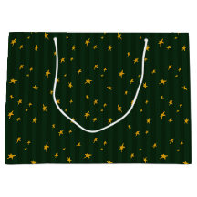 Holiday Green Yellow Star Stripe Christmas