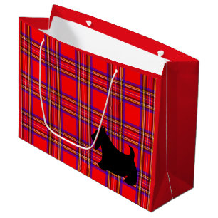 Sacola Para Presentes Grande Holiday Scottish Terrier Gift Bag
