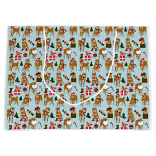 Sacola Para Presentes Grande Holiday Shiba Inu