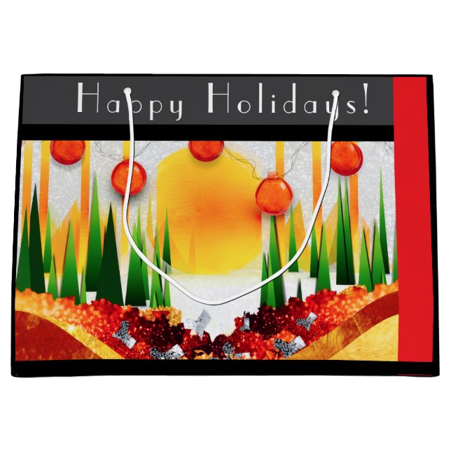 SACOLA PARA PRESENTES GRANDE HOLIDAY SUNSHINE WITHIN THE PINES :) (Frente)