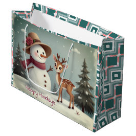 Sacola Para Presentes Grande Holiday Themed Paper