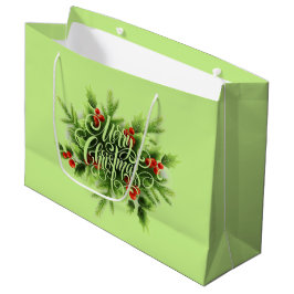 Sacola Para Presentes Grande Holly Feliz Natal Grande Saco de Presente