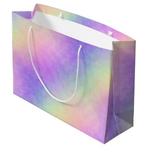 Sacola Para Presentes Grande holo rainbow soft ombre :