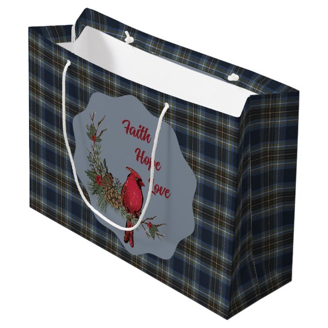 Sacola Para Presentes Grande Holyrood Scottish Clan Tartan  Cardinal (Frente inclinada)