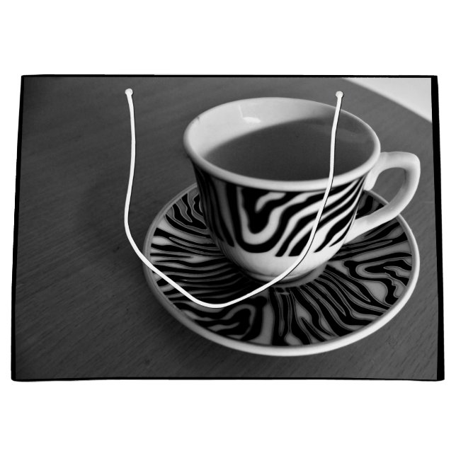 Sacola Para Presentes Grande Hora do café (Frente)